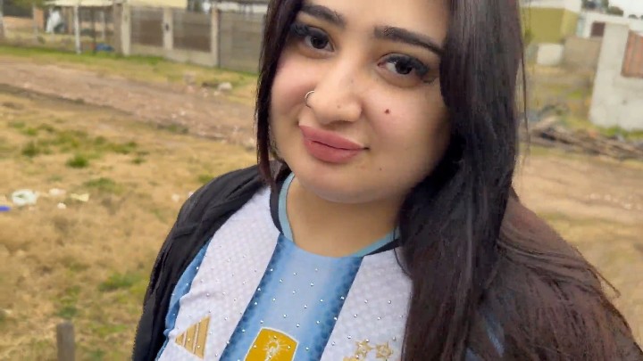 My Neighbor Tetona And I Got Together To Watch The Argentina Game As A Good Luck Charm.